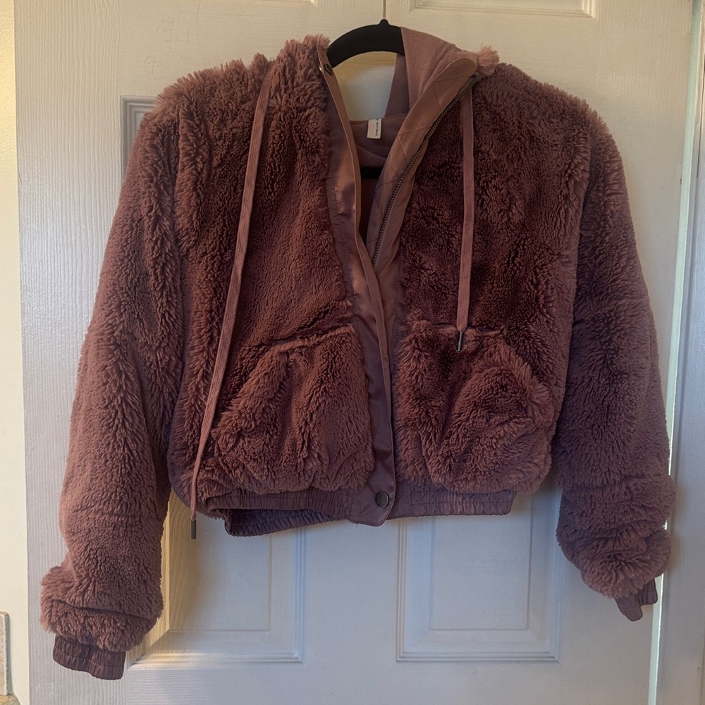 Cozy purple Fleece Jacket with Hood
